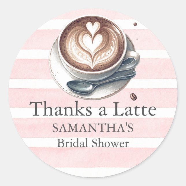 Pink Coffee Brautparty Theme Stickers (Vorderseite)