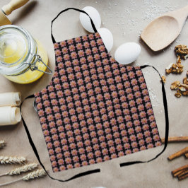 Pink Collarette Dahlia Blumenmuster auf schwarz Schürze