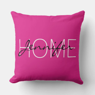 Pink Color Home Monogram Kissen