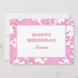 Pink Color Me Daisies Carte Anniversaire