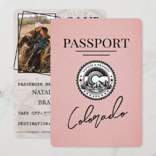 Pink Colorado Passport Save the Date
