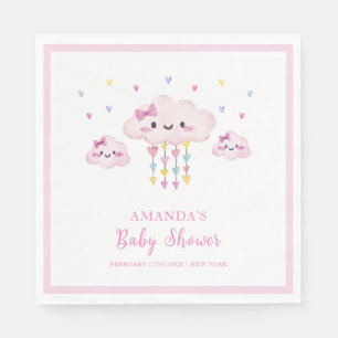 Pink Colorful Raindrop Sweetheart Baby Dusche Serviette
