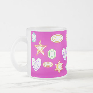 Pink colour Shapes mug Mattglastasse