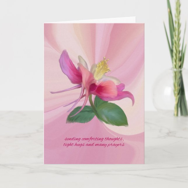 Pink Columbine Melody - Trostes Beileid Karte (Vorderseite)