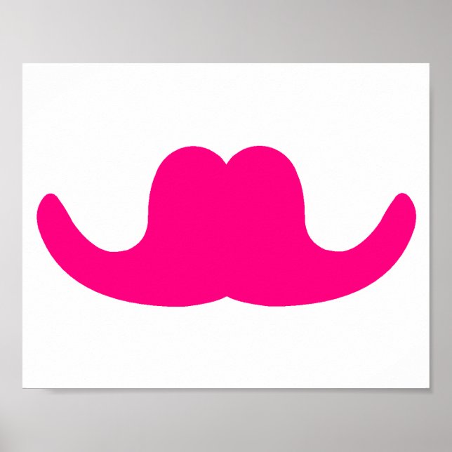 Pink Comedian Mustache Poster (Vorne)