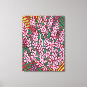 Pink Cone Ginger Alpinia Tropische Blume Leinwanddruck