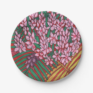 Pink Cone Ginger Alpinia Tropische Blume Pappteller