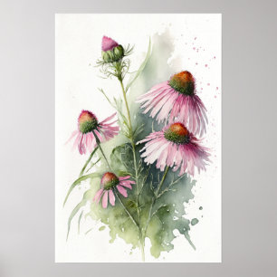 Pink Conefwers Art Print Poster