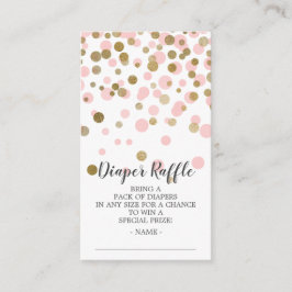 Pink Confetti Babydusche Windeln Raffle Ticket Begleitkarte