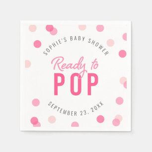 Pink Confetti Bereit zum Pop Kinderdusche Serviette
