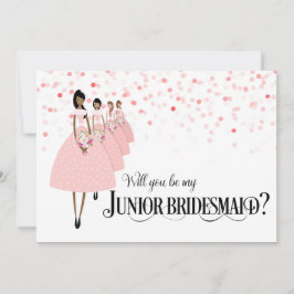 Pink Confetti bin meine Junior Bridesmaid Ethnic Einladung