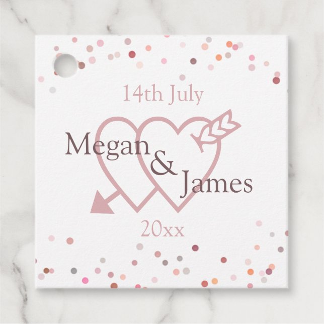 Pink Confetti Circles Geschenkanhänger (Vorderseite)