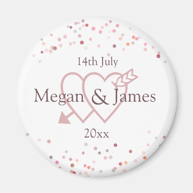 Pink Confetti Circles Magnet (Vorne)
