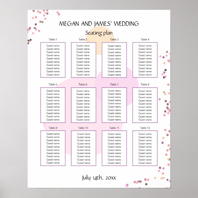 Pink Confetti Circles Poster (Vorne)