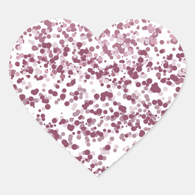 Pink Confetti Dots Herz-Aufkleber (Vorderseite)