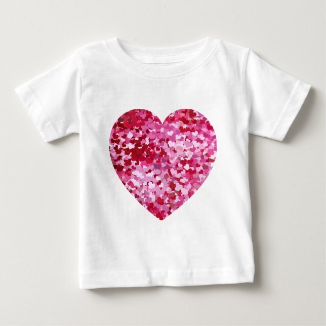 Pink Confetti Hearts Baby T-shirt (Vorderseite)