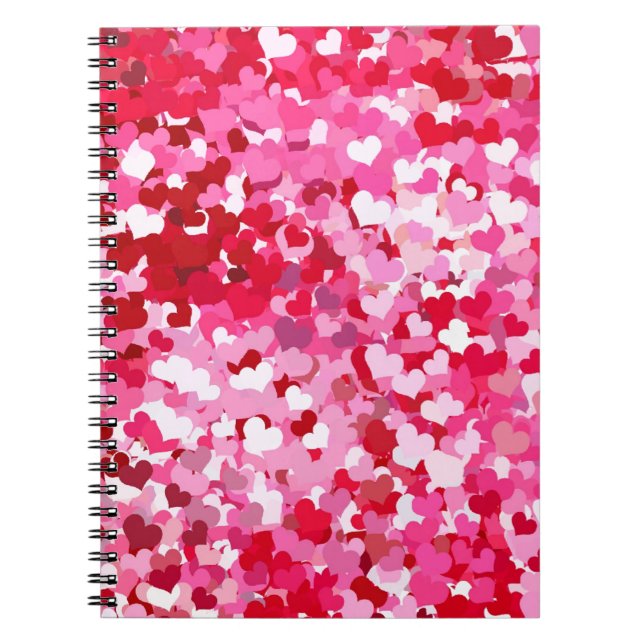 Pink Confetti Hearts Notizblock (Vorderseite)