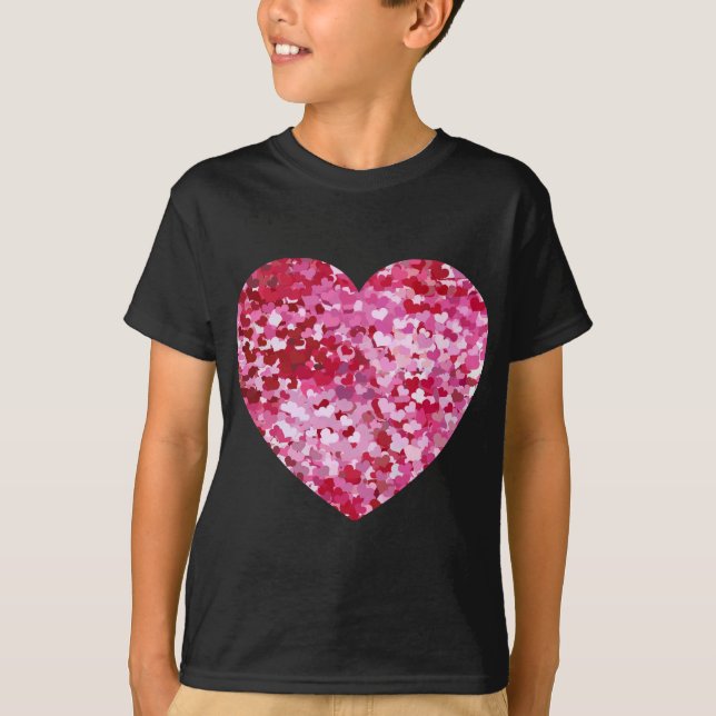 Pink Confetti Hearts T-Shirt (Vorderseite)