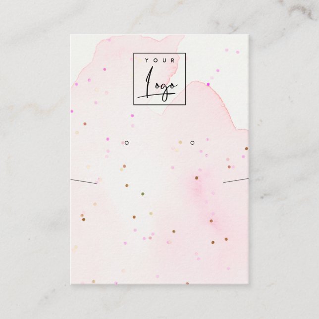 Pink Confetti Wash Necklace Logodarstellung Visitenkarte (Vorderseite)