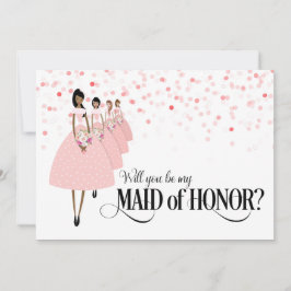 Pink Confetti wird meine Trauzeugin ethnisch sein Einladung