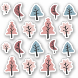 Pink Cookie Form Weihnachtsbaum Sticker Pack