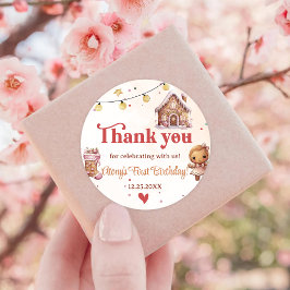 Pink Cookie Weihnachten Geburtstagsparty Gefallen Runder Aufkleber