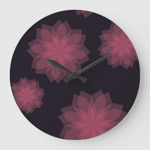 Pink, cool, trendy, modern flower abstraction große wanduhr