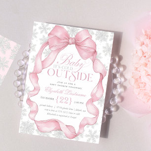 Pink Coquette Baby Es ist kalt draußen Babydusche Einladung