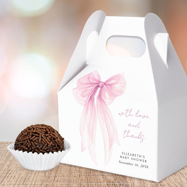 Pink Coquette Bow Baby Girl Dusche Vielen Dank Geschenkschachtel (Von Creator hochgeladen)