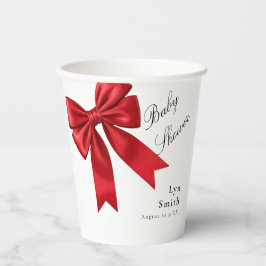 Pink Coquette Bow Baby Shooting Paper Cup Pappbecher