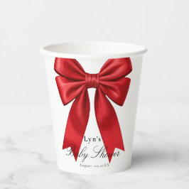 Pink Coquette Bow Baby Shooting Paper Cup Pappbecher