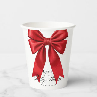 Pink Coquette Bow Baby Shooting Paper Cup Pappbecher