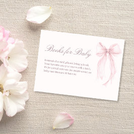 Pink Coquette Bow Baby Shower Baby Books Card Begleitkarte