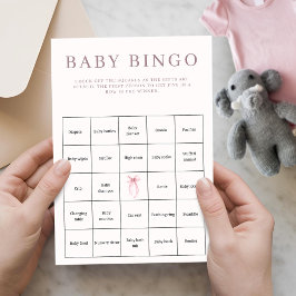 Pink Coquette Bow Baby Shower Bingo