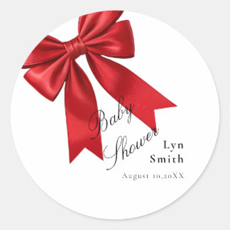 Pink Coquette Bow Baby Shower Girl Sticker