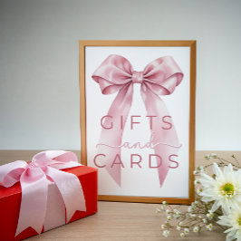 Pink Coquette Bow Babydusche Geschenke & Karten Ze Poster