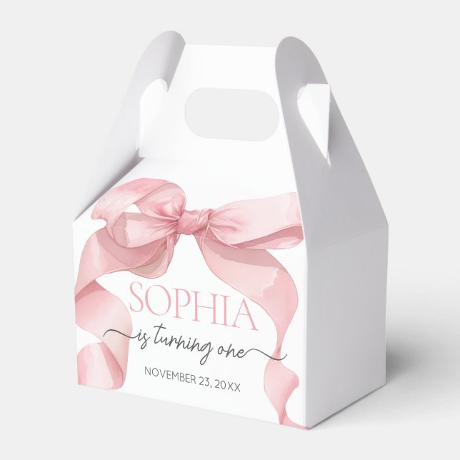 Pink Coquette Bow Birthday Party  Geschenkschachtel (Vorderseite)
