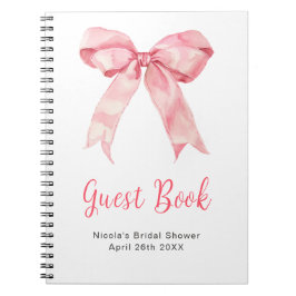 Pink Coquette Bow Bridal Shower Guest Book Notizblock
