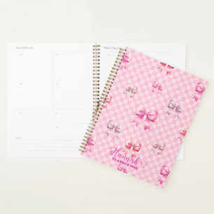 Pink Coquette Bow Checboard