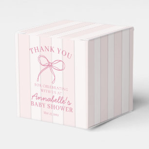 Pink Coquette Bow Pastel Baby Dusche Nachtisch Geschenkschachtel