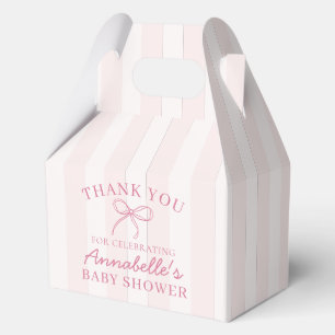 Pink Coquette Bow Pastel Baby Dusche Nachtisch Geschenkschachtel