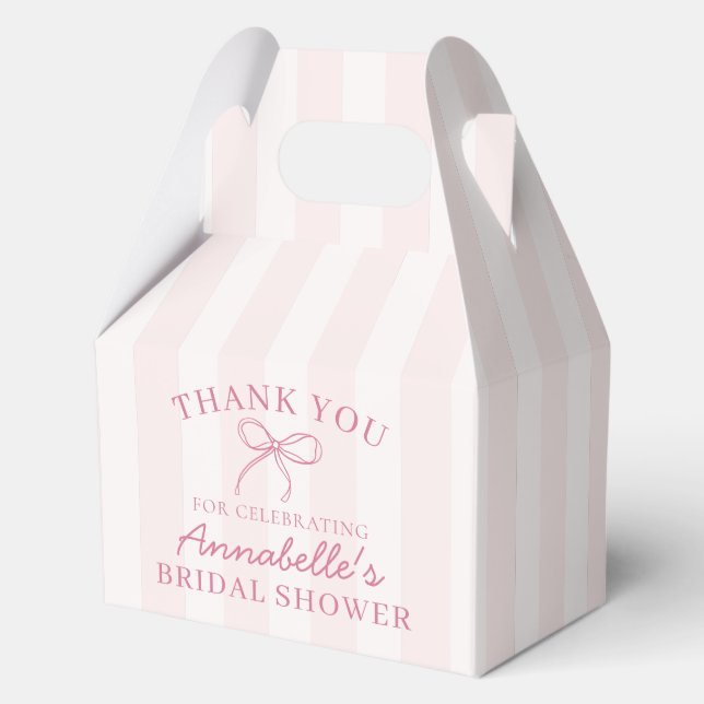 Pink Coquette Bow Pastel Brautparty Dessert Geschenkschachtel (Vorderseite)