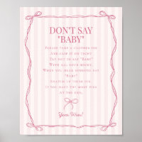Pink Coquette Bow Pastel Dont Say Baby Showspiel
