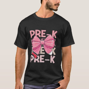 Pink Coquette Bow Pencil Pre-K Lehrer zurück zum S T-Shirt