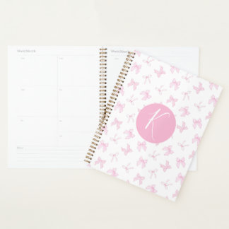 Pink Coquette Bow Personnaliser le planificateur