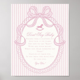 Pink Coquette Bow Rocking Horse Dont Say Baby Poster