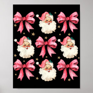 Pink Coquette Bows Niedlich Weihnachtsmann Poster