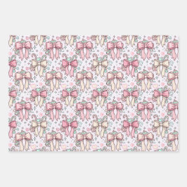 Pink Coquette Candy Cane Geschenkpapier Set