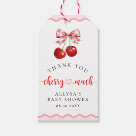 Pink Coquette Cherry Baby Dusche Danke Geschenkanhänger