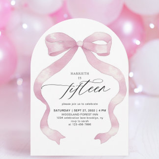 Pink Coquette Fünfzehn 15. Quinceañera Geburtstag Einladung